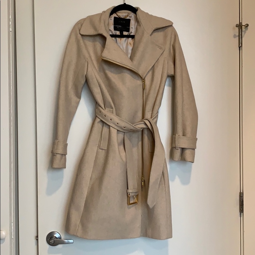 J Crew tan wool coat